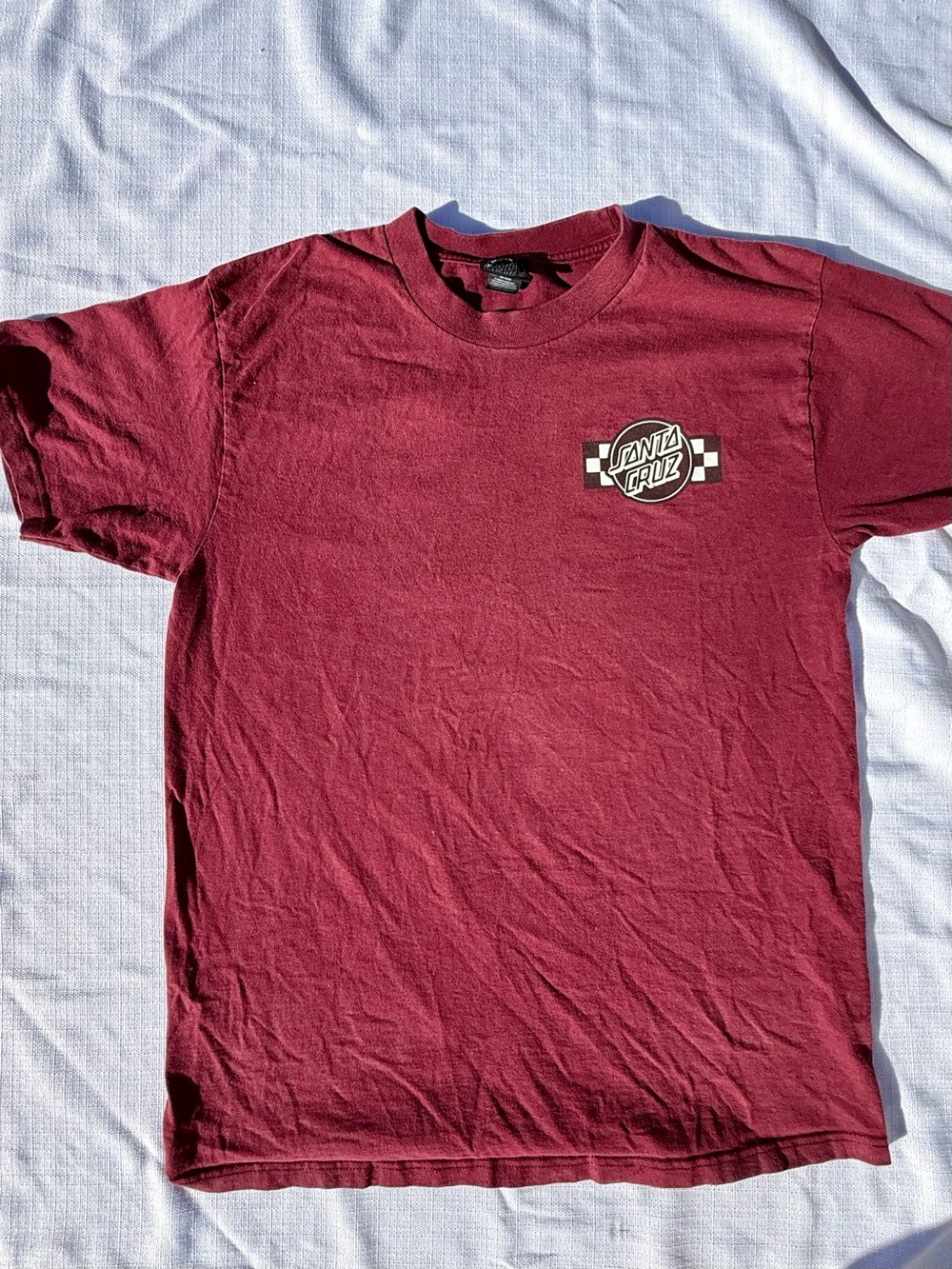 Santa Cruz Skateboards Men’s Maroon Graphic Tee Size Medium 100% Cotton